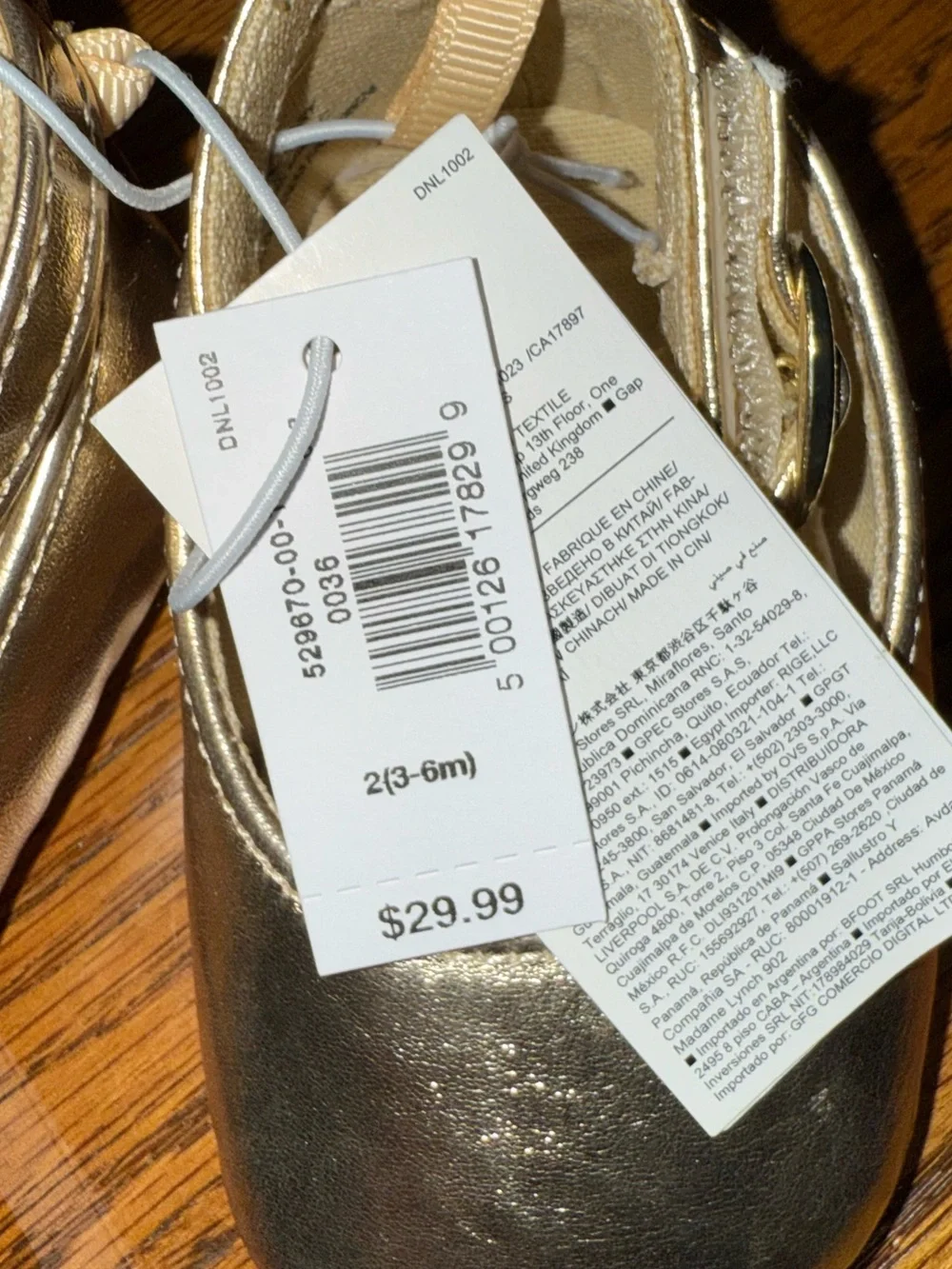 Baby Gap 3-6M NWT-  Gold Ballerina Shoes